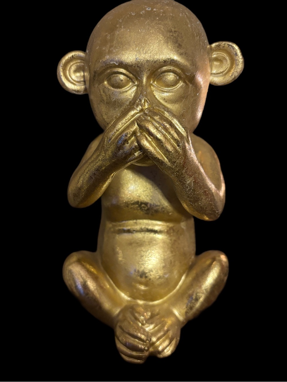 Gold Monkey 'Speak No Evil' Home Decorative Accent 8”